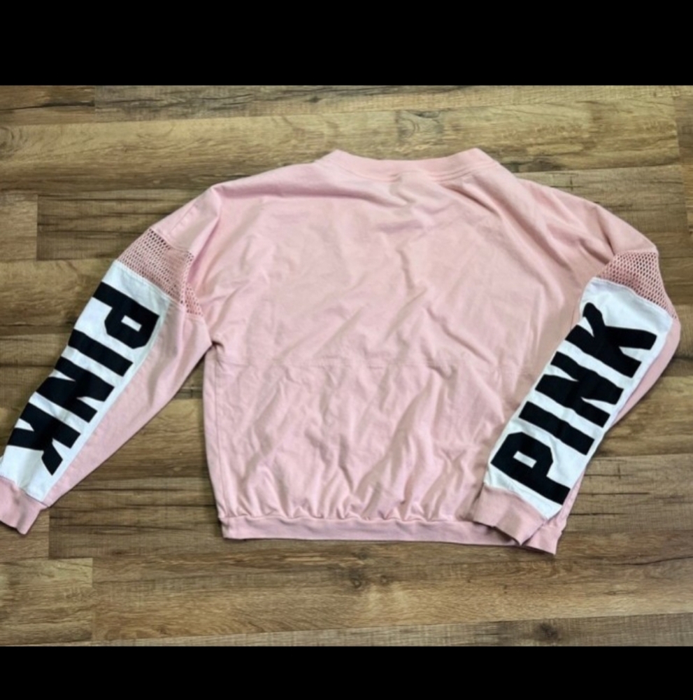 New VICTORIA'S SECRET VARSITY MESH CROPPED CREW L